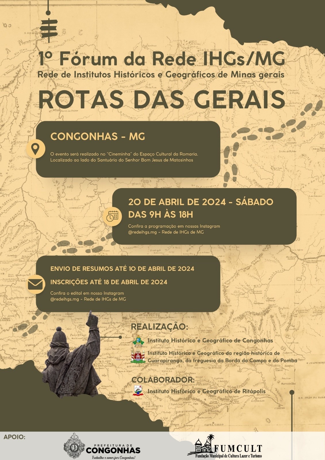 1º Fórum da Rede de Institutos Históricos e Geográficos de Minas Gerais, “Rotas das Gerais”