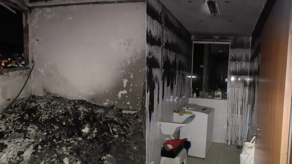 Moradora deixa vela acesa e incêndio destrói prédio no interior de Minas; veja fotos