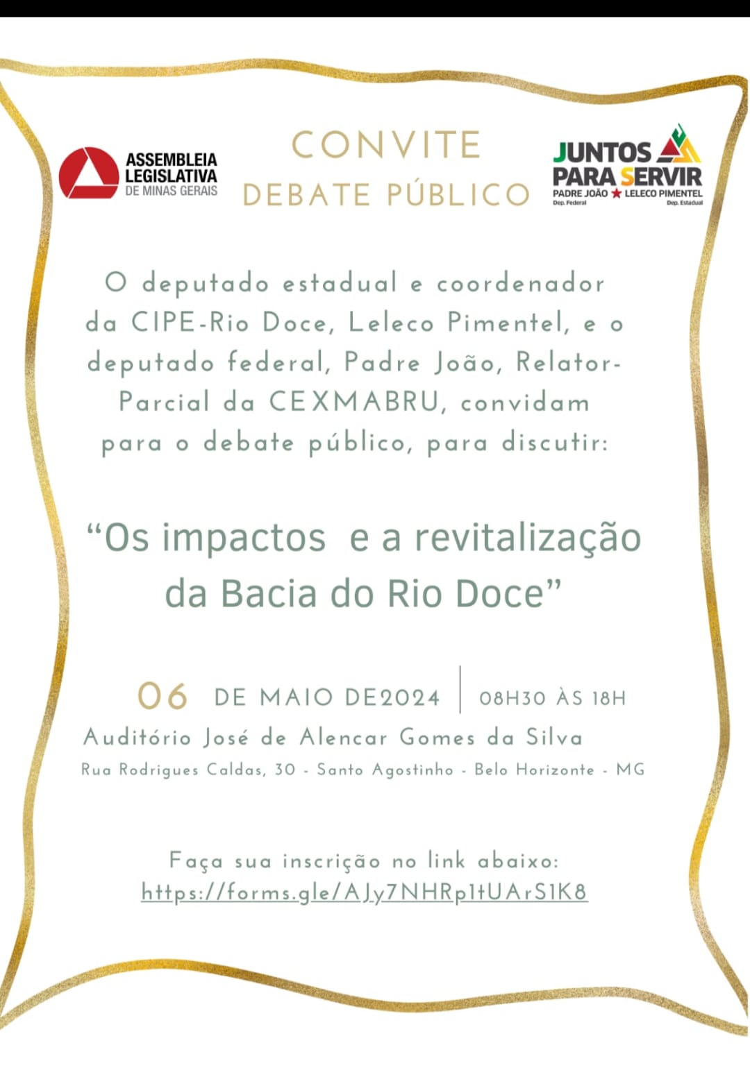 O futuro da Bacia do Rio Doce em suas mãos: Participe do Debate Público dia 06/05/24!